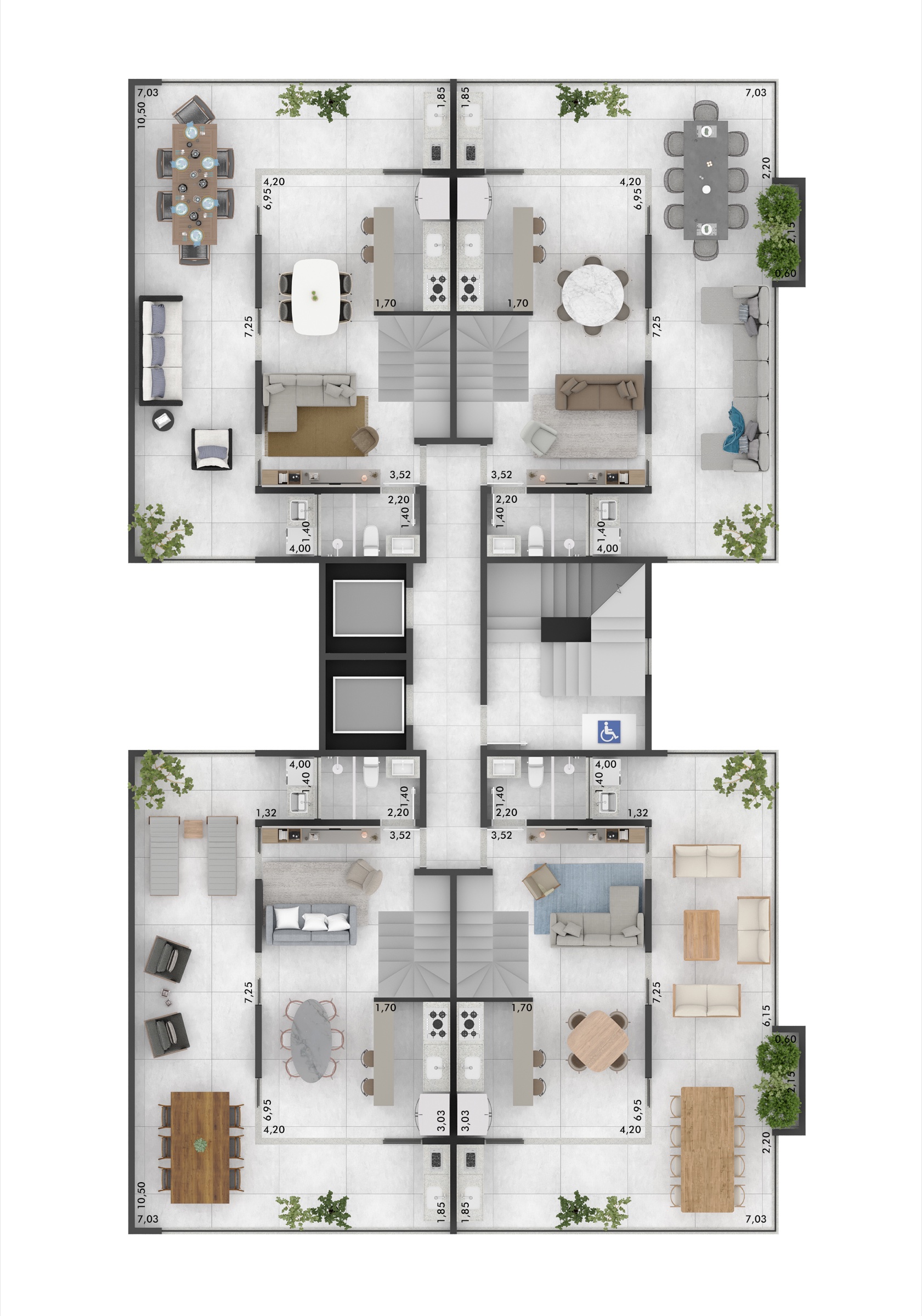 Planta Cobertura duplex — 8º pavimento (superior)